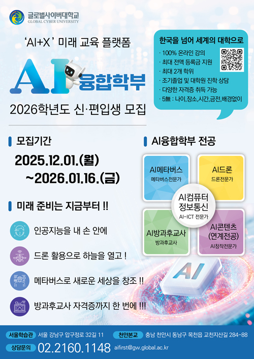 글로벌사이버대학교 신편입생 모집 안내