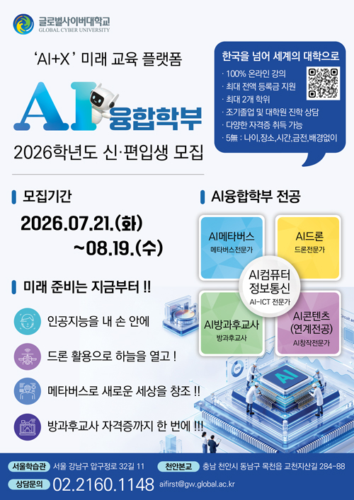 글로벌사이버대학교 신편입생 모집 안내